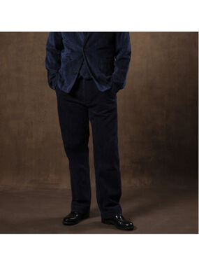 NON STOCK Corduroy Pants Men Pleated Casual Trousers Loose Workwear XL 36